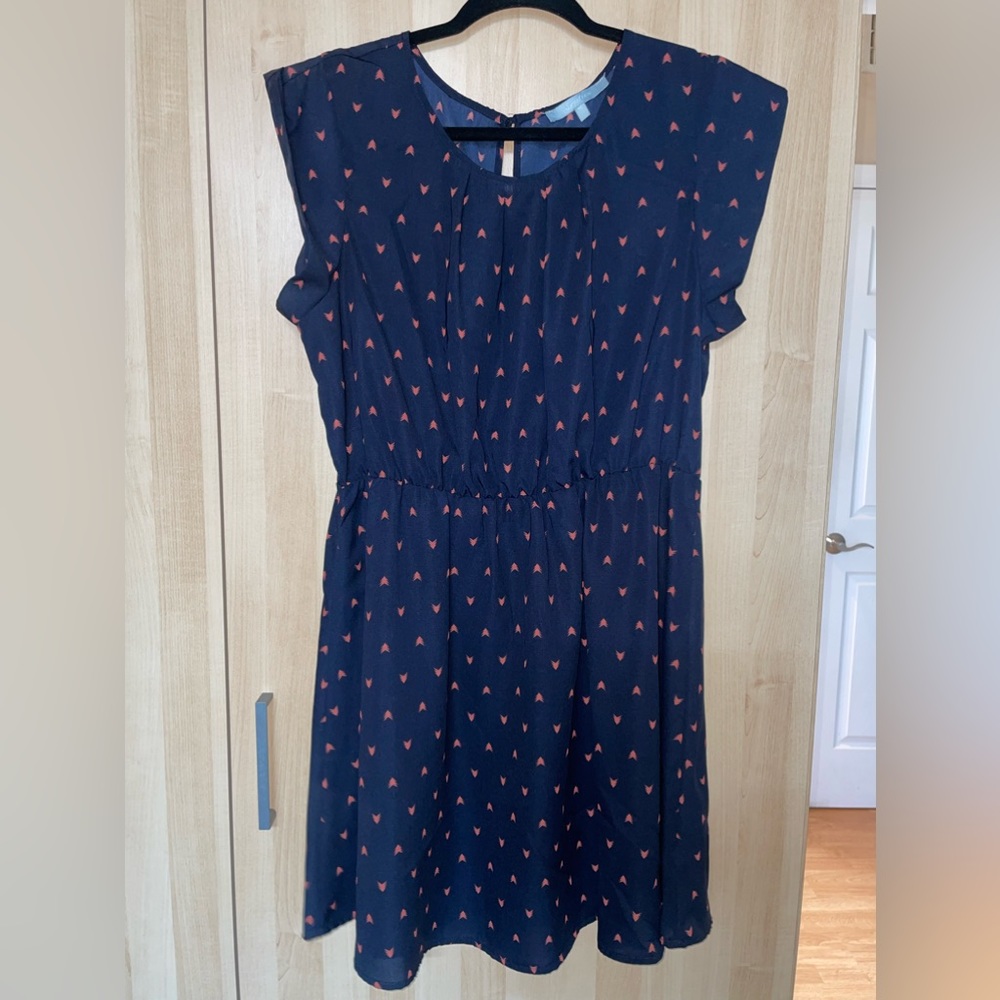 Sweet Rain dress. Size XL. Navy Blue with corral arrows.